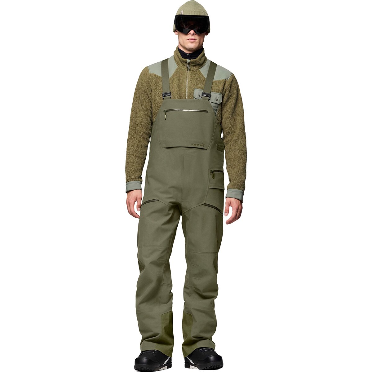 Image of Norrona Tamok Dri3 Bib Pant - Men's Olive Night, XL