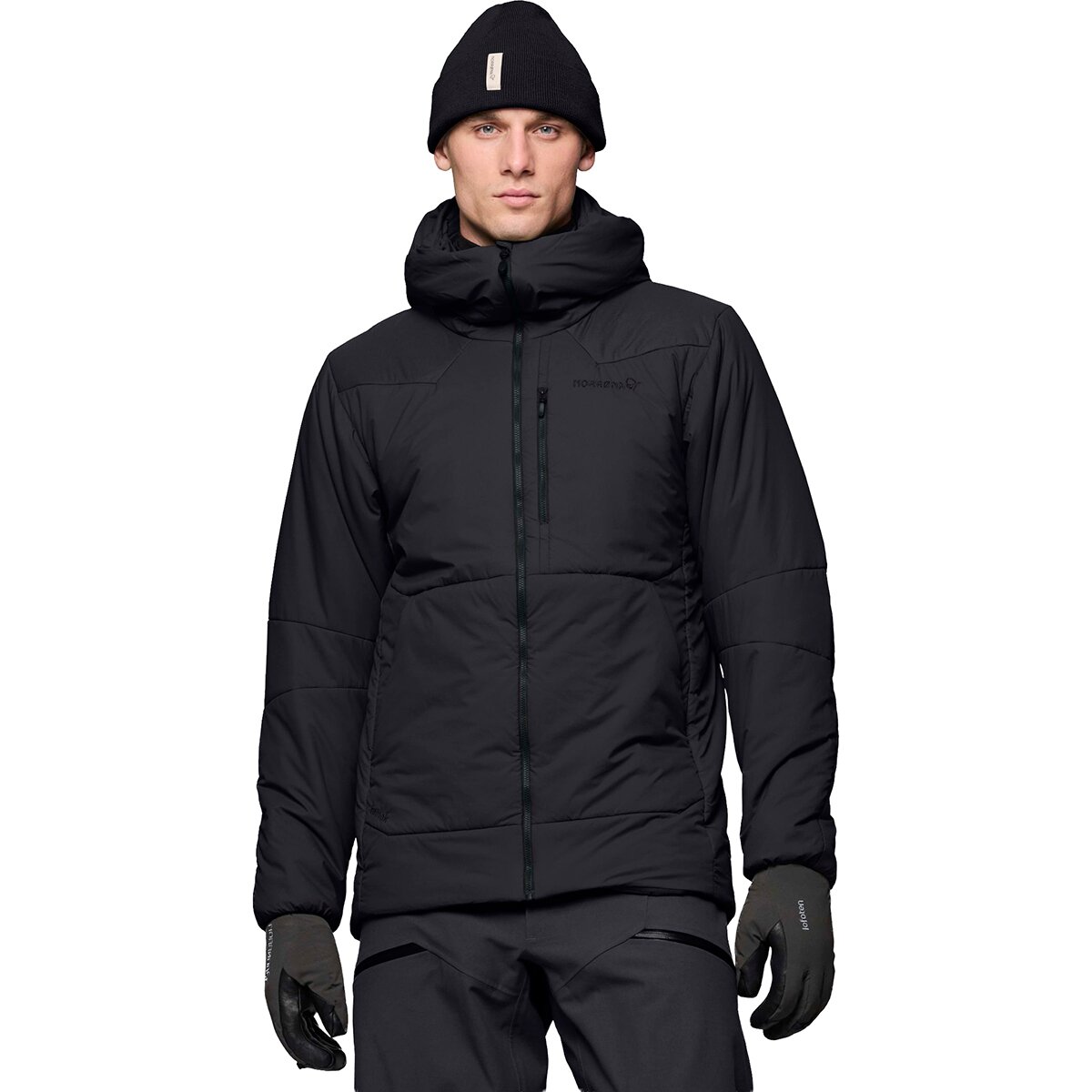 Image of Norrona Tamok Thermo80 Zip Hooded Jacket - Men's Caviar Black, M