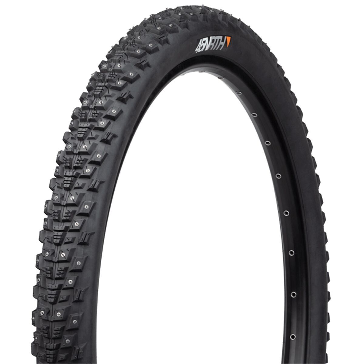 Image of 45NRTH Kahva Studded Tubeless Tire - 27.5in Black, 60tpi, 240 Concave Carbide Studs, 27.5x2.1