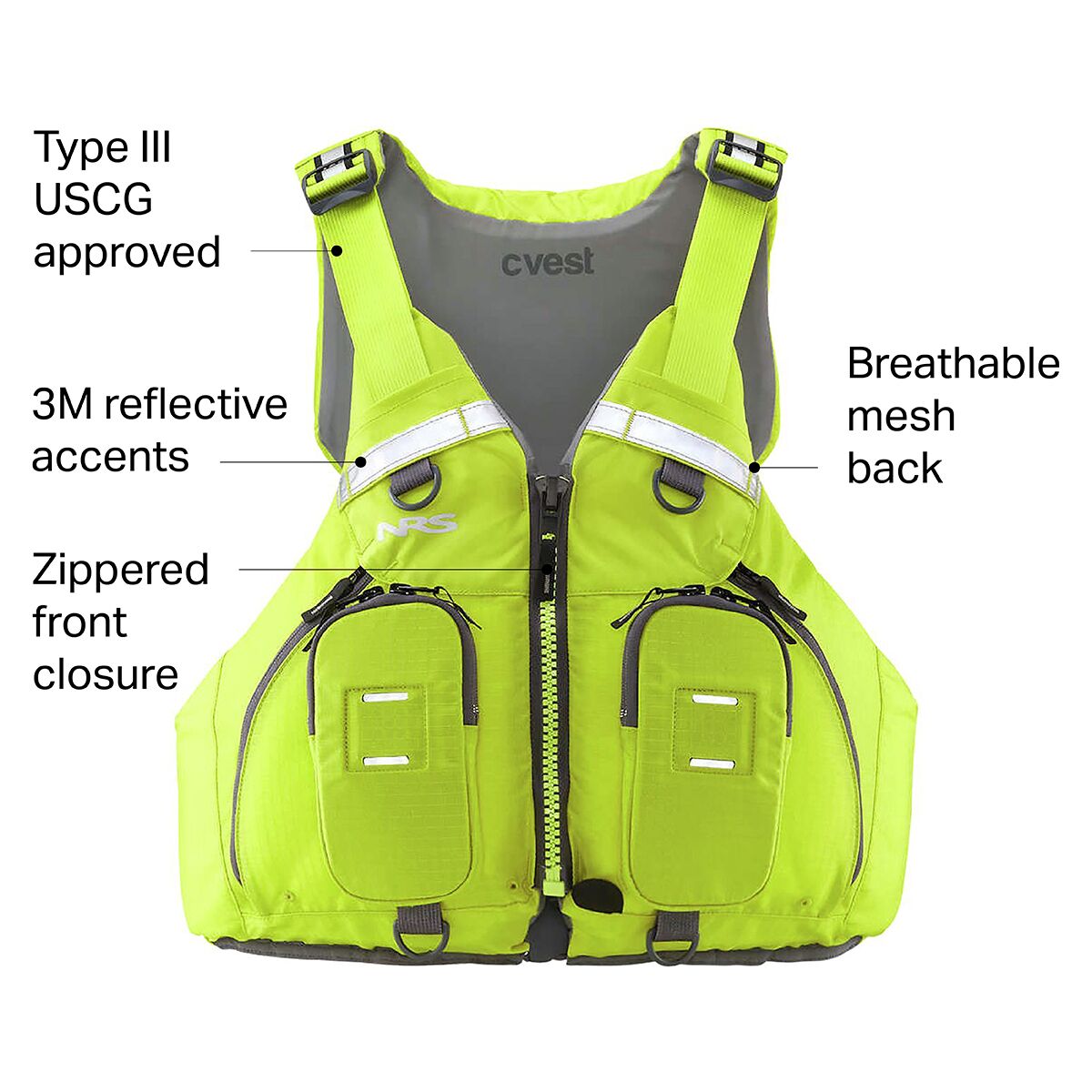 NRS cVest Mesh Back PFD - XL/XXL Lime