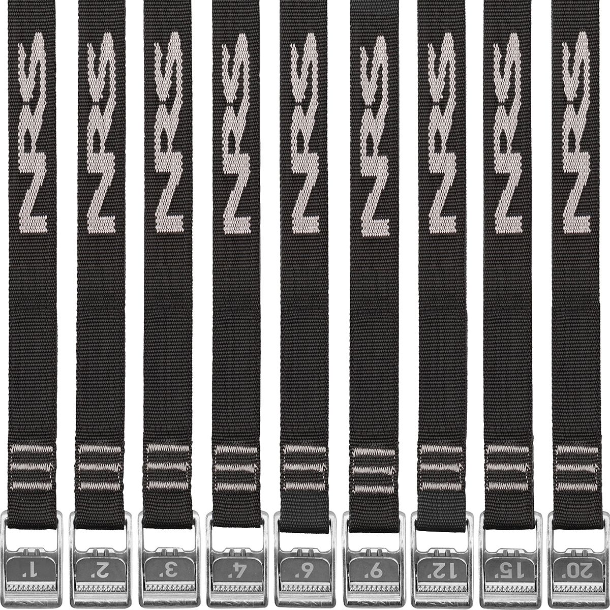 Image of NRS 1in Heavy Duty Straps Stealth Black, 4ft Pair