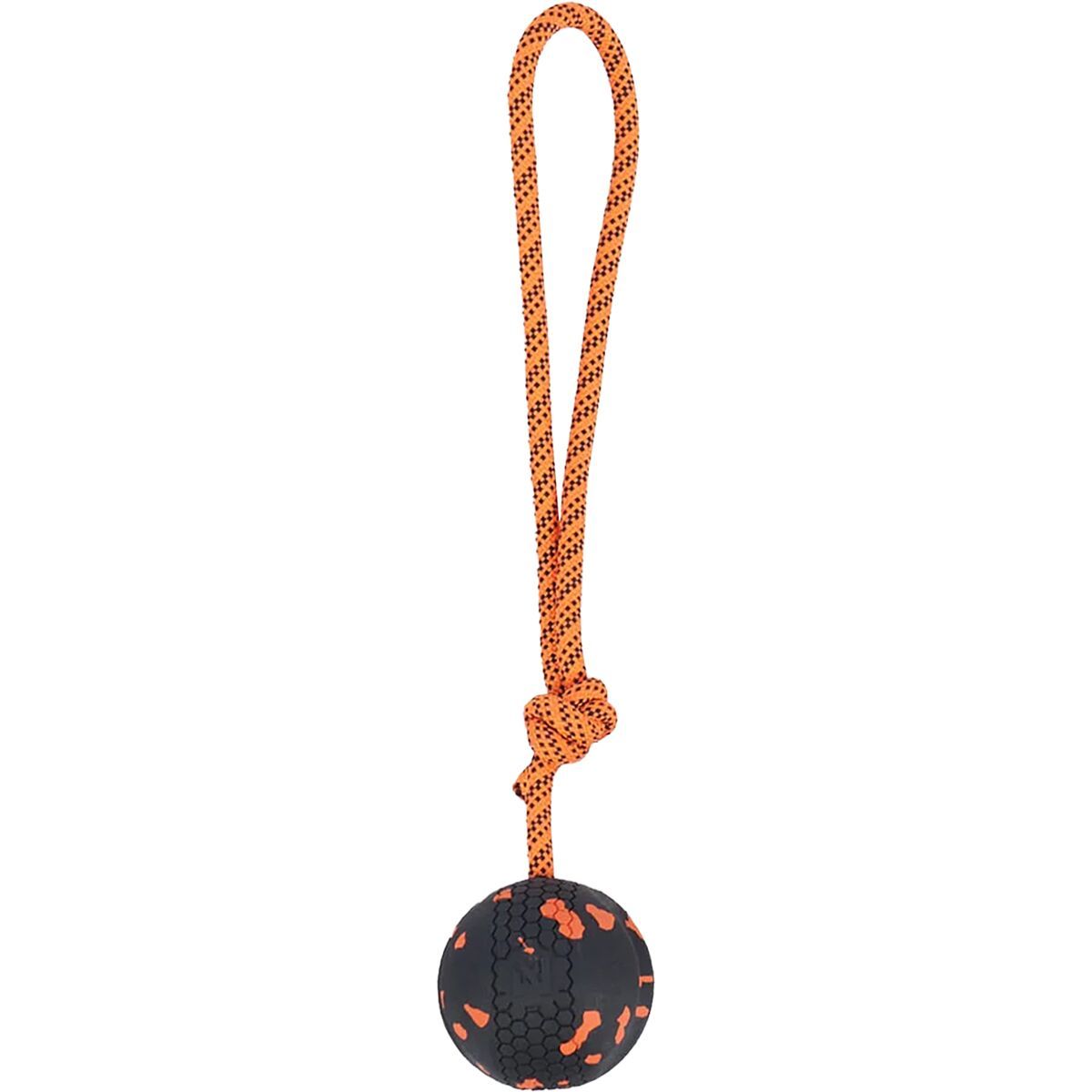 Image of Non-stop Dogwear Dog Ball On Rope Orange/Black, 60X60 mm