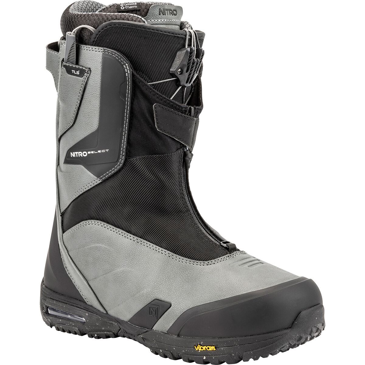 Nitro Select TLS Snowboard Boot  - 2025 Charcoal-Black, 12.0
