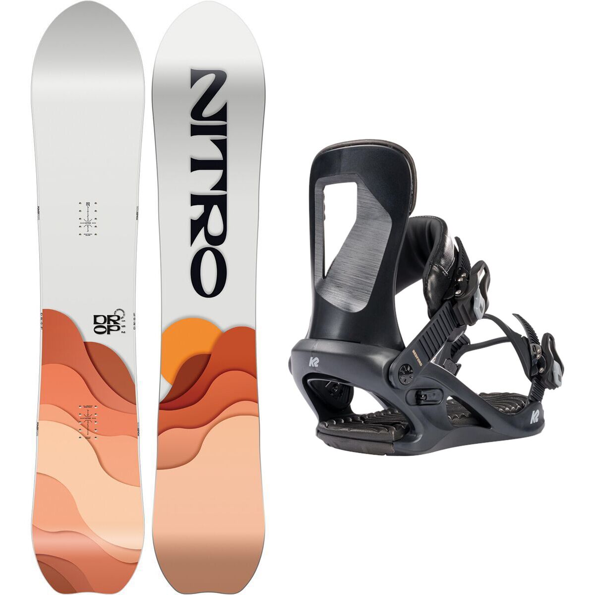 Nitro Nitro Drop Snowboard + K2 Bedford Binding - Women's 146cm, L,0.0