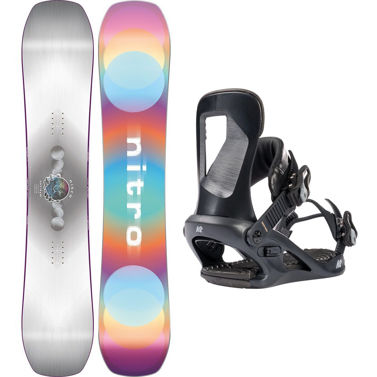 Nitro Optisym Snowboard + K2 Bedford Binding - Women's 138cm, L,0.0