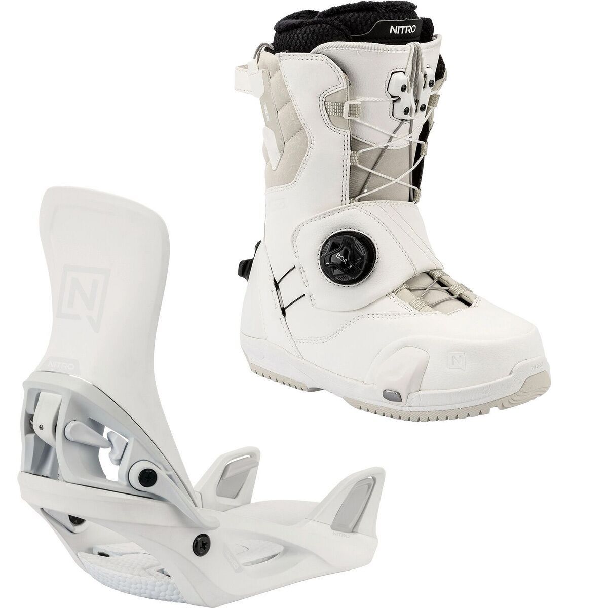 Image of Nitro Cave Step On TLS Snowboard Boot + Step On Binding - Women's White, White, 6.0/S
