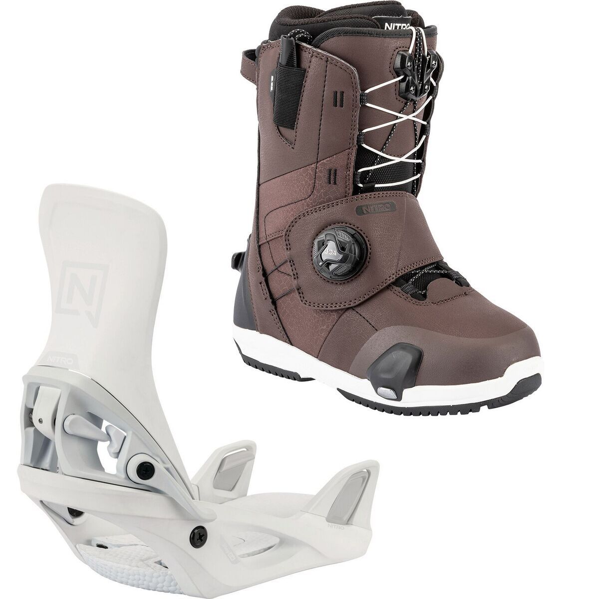 Image of Nitro Monarch Step On TLS Boot + Step On Binding - Women's Port, White, 11.0/L
