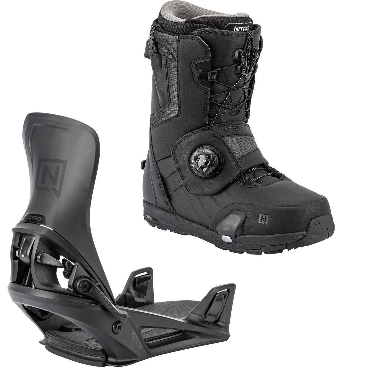 Image of Nitro Profile Step On TLS Snowboard Boot + Step On Binding Black, Ultra Black, 9.5/M