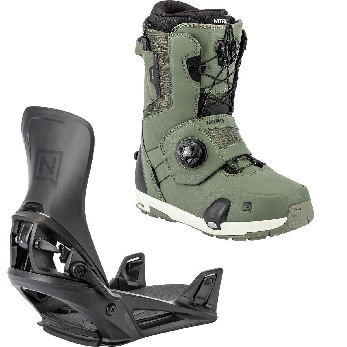 Image of Nitro Profile Step On TLS Snowboard Boot + Step On Binding Shadow, Ultra Black, 11.0/L