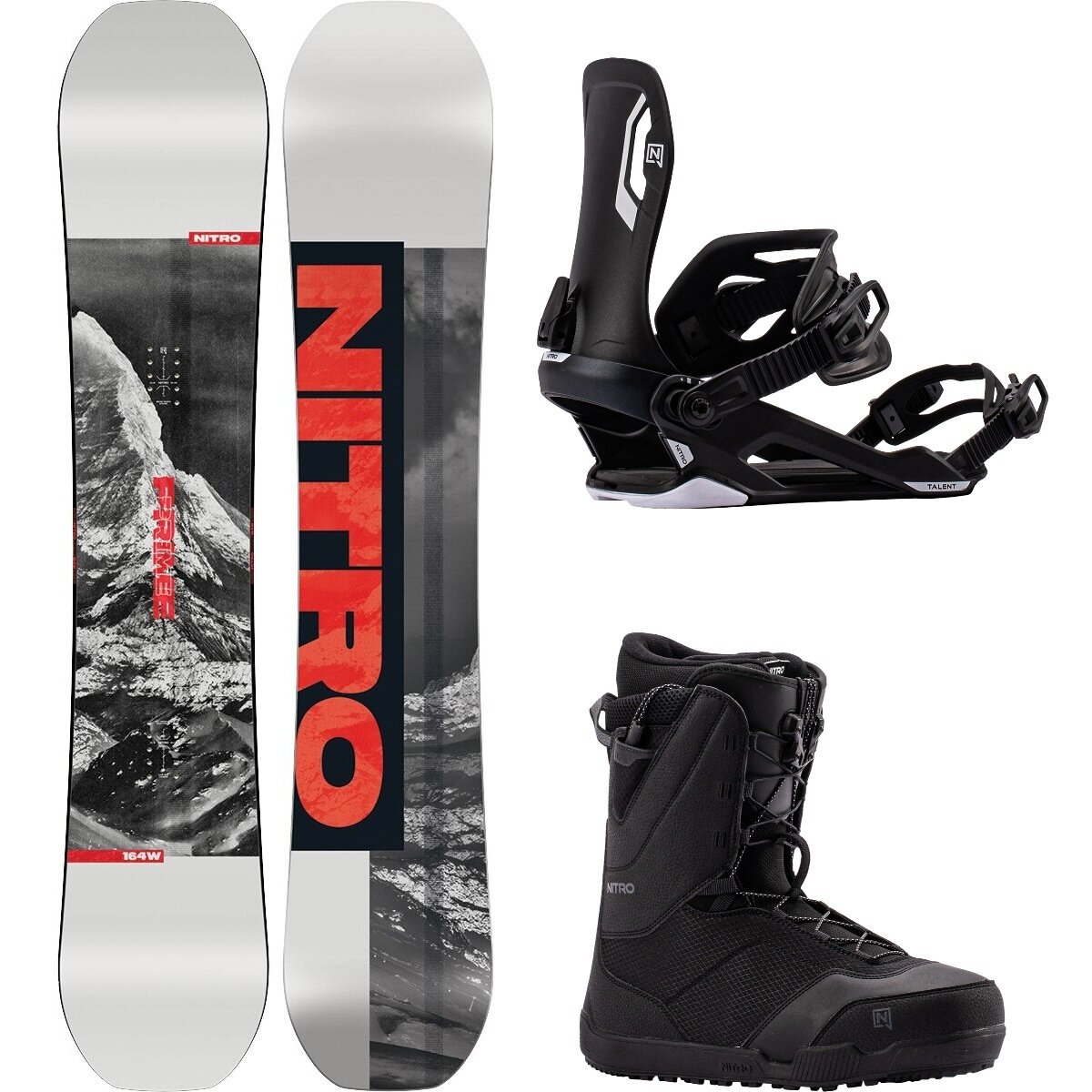 Image of Nitro Prime Raw w/ Tangent TLS + Talent Snowboard Package OneCol,Ultra Black,Black, 149cm,M,7