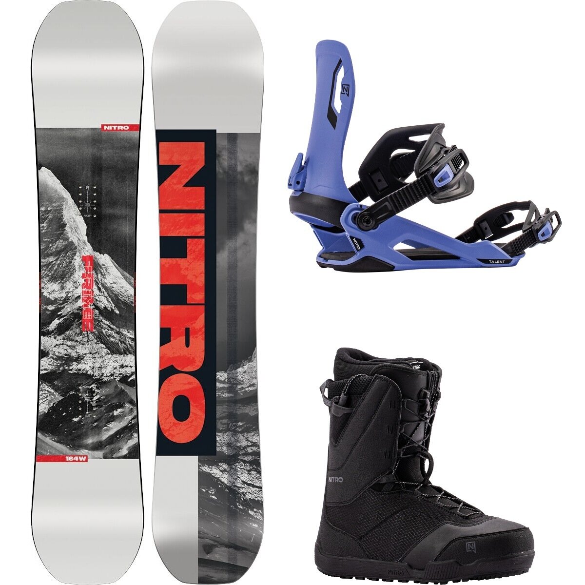 Image of Nitro Prime Raw w/ Tangent TLS + Talent Snowboard Package OneCol,Hard Violet,Black, 149cm,M,7