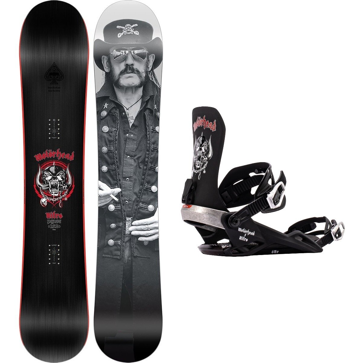 Image of Nitro Phase X MOTORHEAD Snowboard Bundle One Color,Nitro X Motorhead, 159cm,L