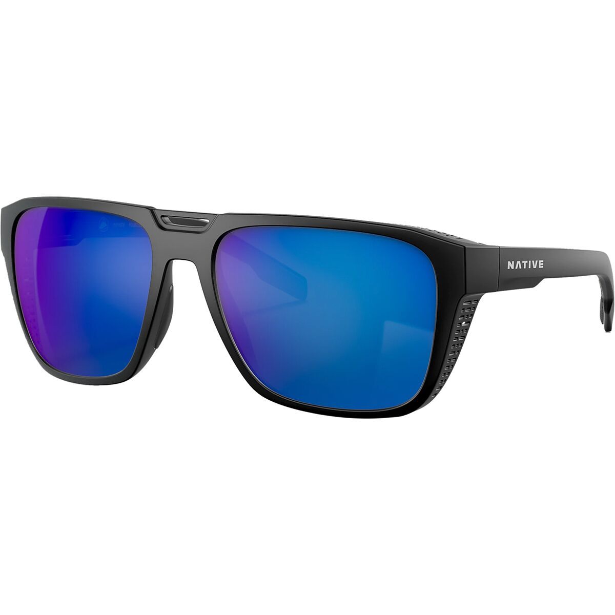 Image of Native Eyewear Mammoth Polarized Sunglasses Matte Black/Blue Reflex, One Size