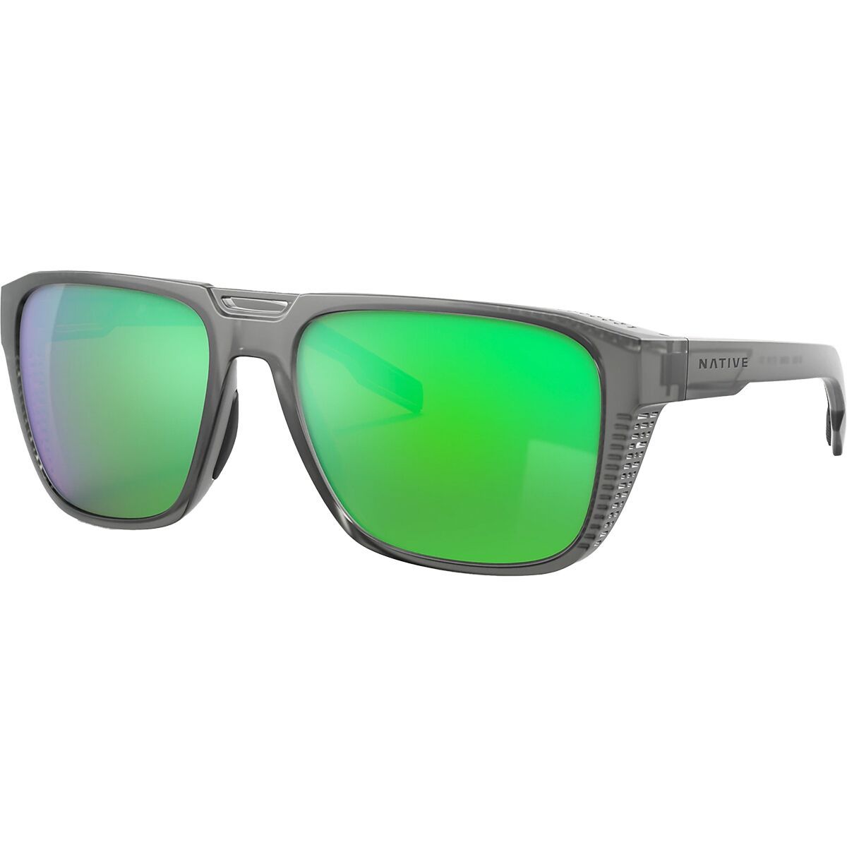 Image of Native Eyewear Mammoth Polarized Sunglasses Smoke Cryst/Green Reflex, One Size