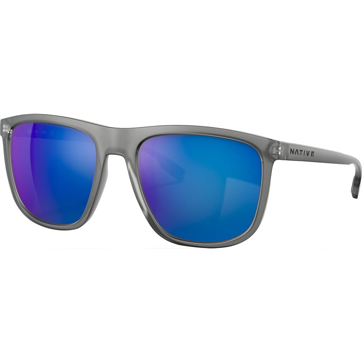 Image of Native Eyewear Mesa Polarized Sunglasses Smoke Crystal/Blue Reflex, One Size