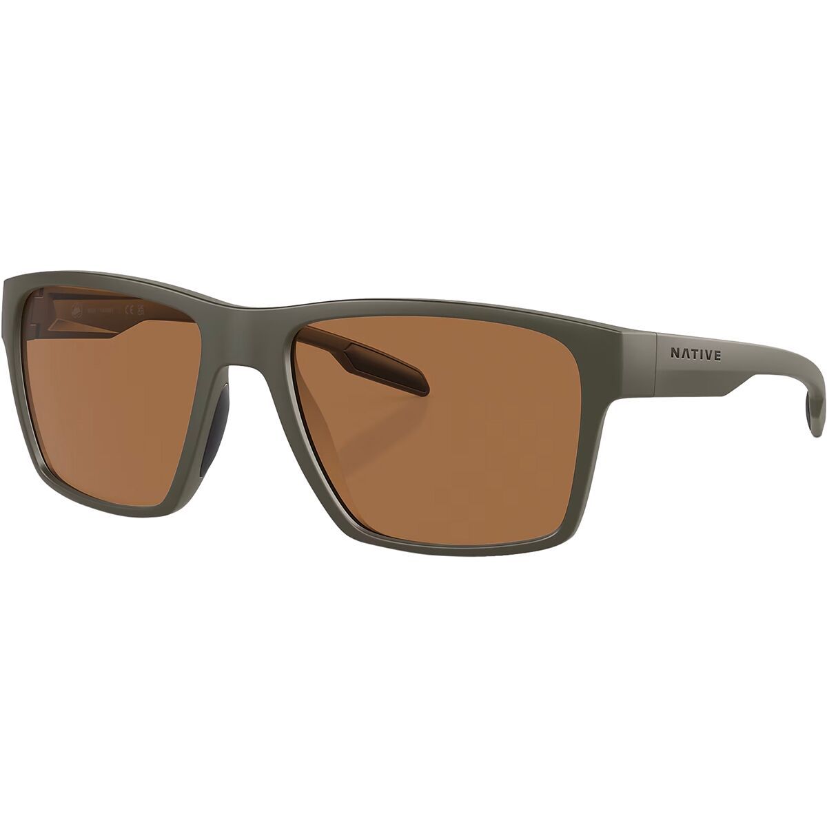 Image of Native Eyewear Breck Polarized Sunglasses Matte Olive/Brown Polarized, One Size