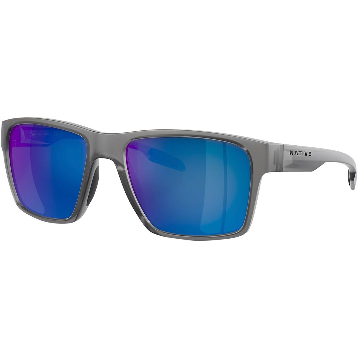 Image of Native Eyewear Breck Sunglasses Matte Smoke Crystal/Blue Reflex, One Size