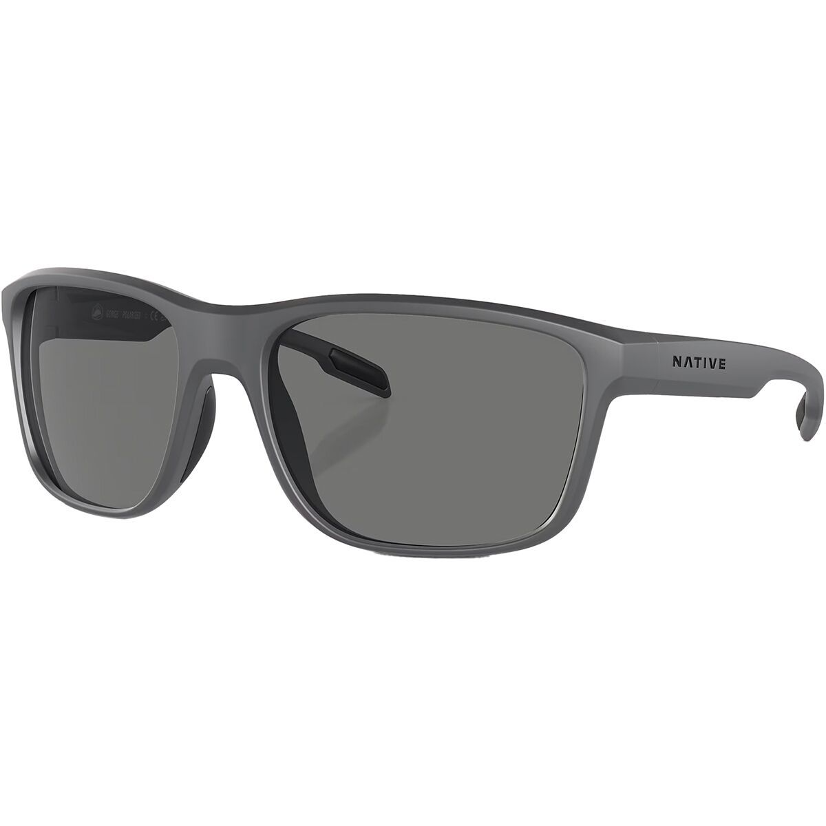 Image of Native Eyewear Gorge Polarized Sunglasses Matte Grey/Grey Polarized, One Size
