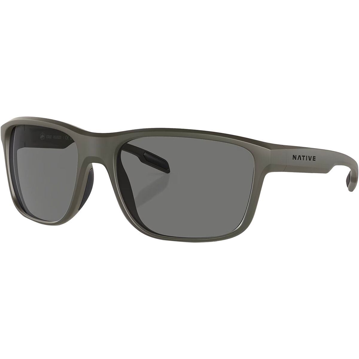 Image of Native Eyewear Gorge Polarized Sunglasses Matte Olive/Brown Polarized, One Size