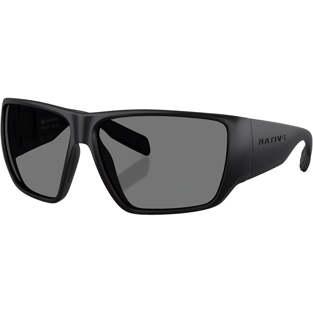 Image of Native Eyewear Sightcaster 2 Polarized Sunglasses Matte Black/Grey Polarized, One Size