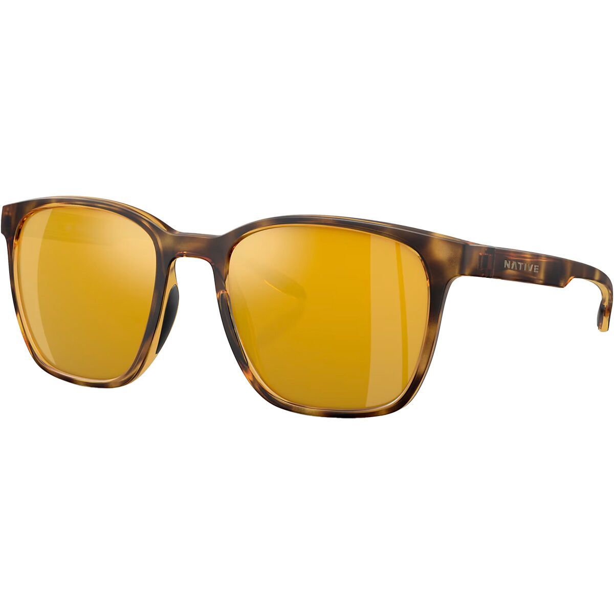 Image of Native Eyewear Targhee Square Polarized Sunglasses Matte Tortoise/Bronze Reflex Polarized, One Size