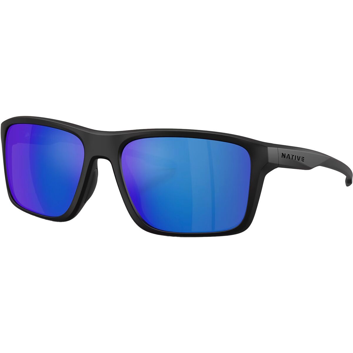 Image of Native Eyewear Tavern Polarized Sunglasses Matte Black/Blue Reflex Polarized, One Size