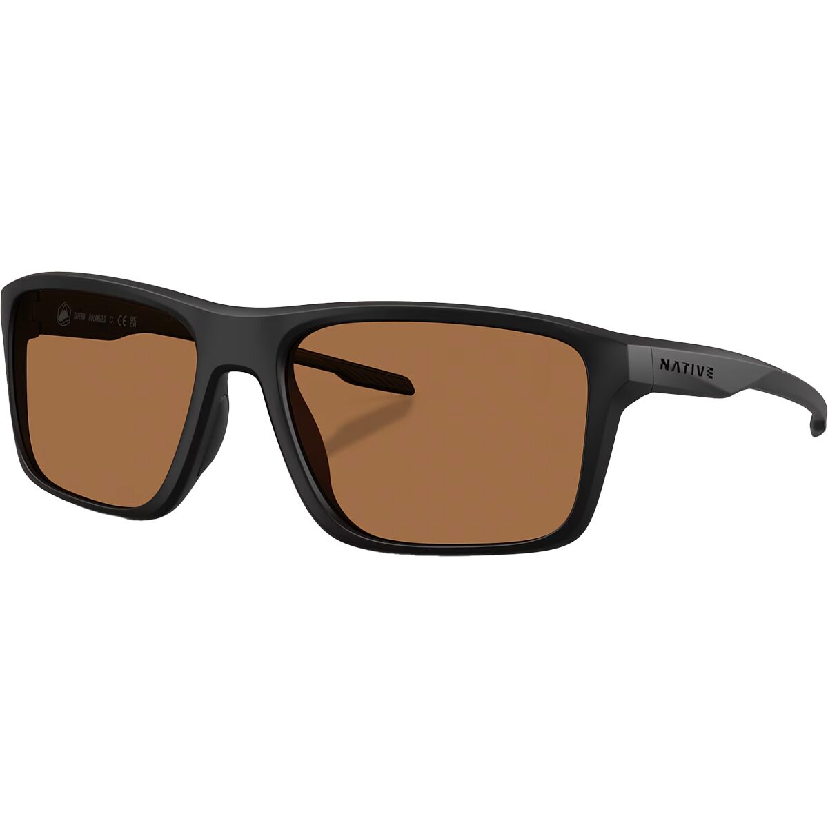 Image of Native Eyewear Tavern Polarized Sunglasses Matte Black/Brown Polarized, One Size