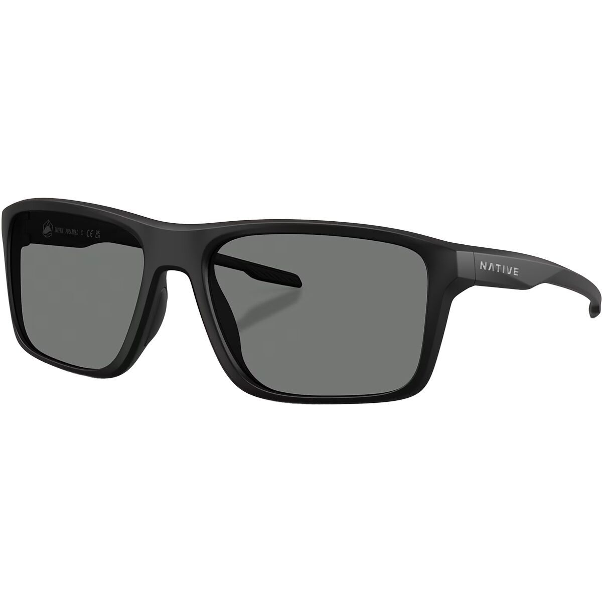 Image of Native Eyewear Tavern Polarized Sunglasses Matte Black/Grey Polarized, One Size