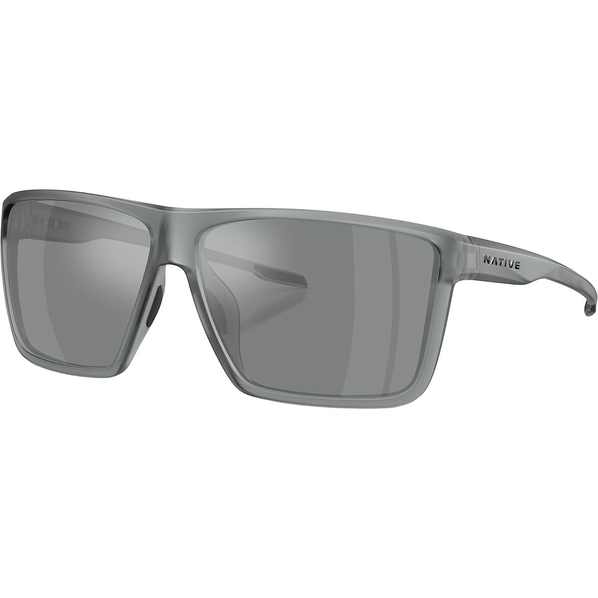 Image of Native Eyewear Tavern XL Polarized Sunglasses Matte Grey Smoke/Silver Reflex Polarized, One Size