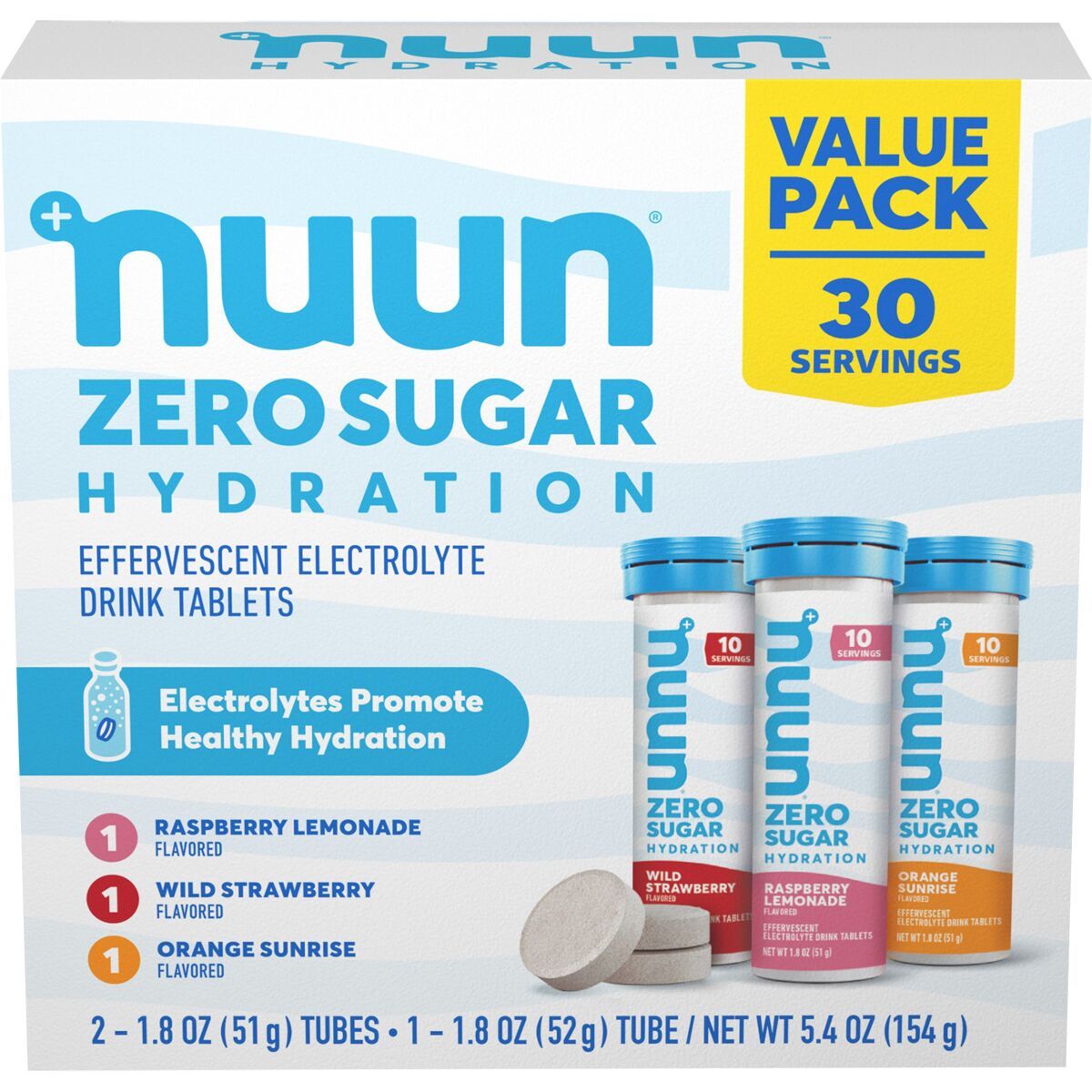 Nuun Zero Hydration Value Pack Mixed, 3 Tubes