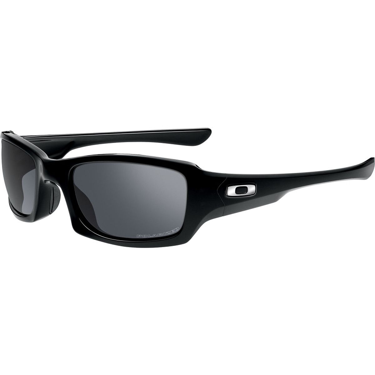Image of Oakley Fives Squared Polarized Sunglasses Polished Black/Black Iridium Polarized, One Size