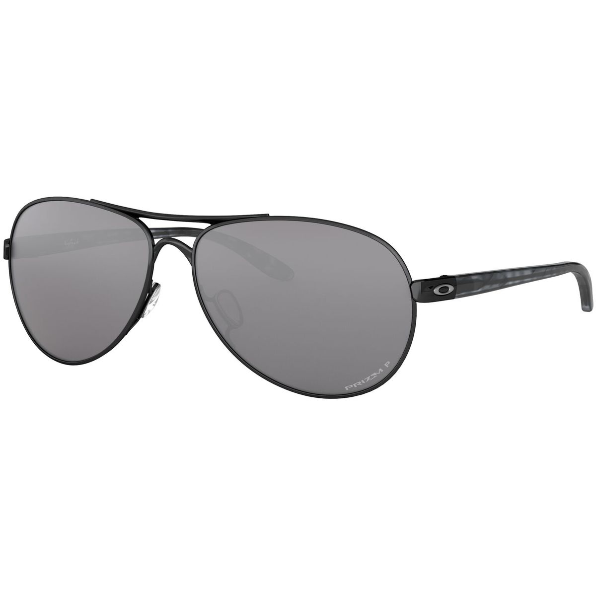 Image of Oakley Feedback Polarized Sunglasses - Women's Polished Black W/ Prizm Black Polarized, One Size
