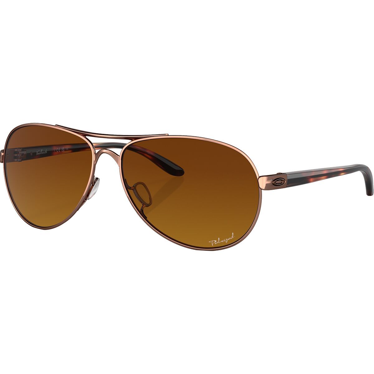 Image of Oakley Feedback Polarized Sunglasses - Women's Rose Gold W/Brn Grad Pol, One Size