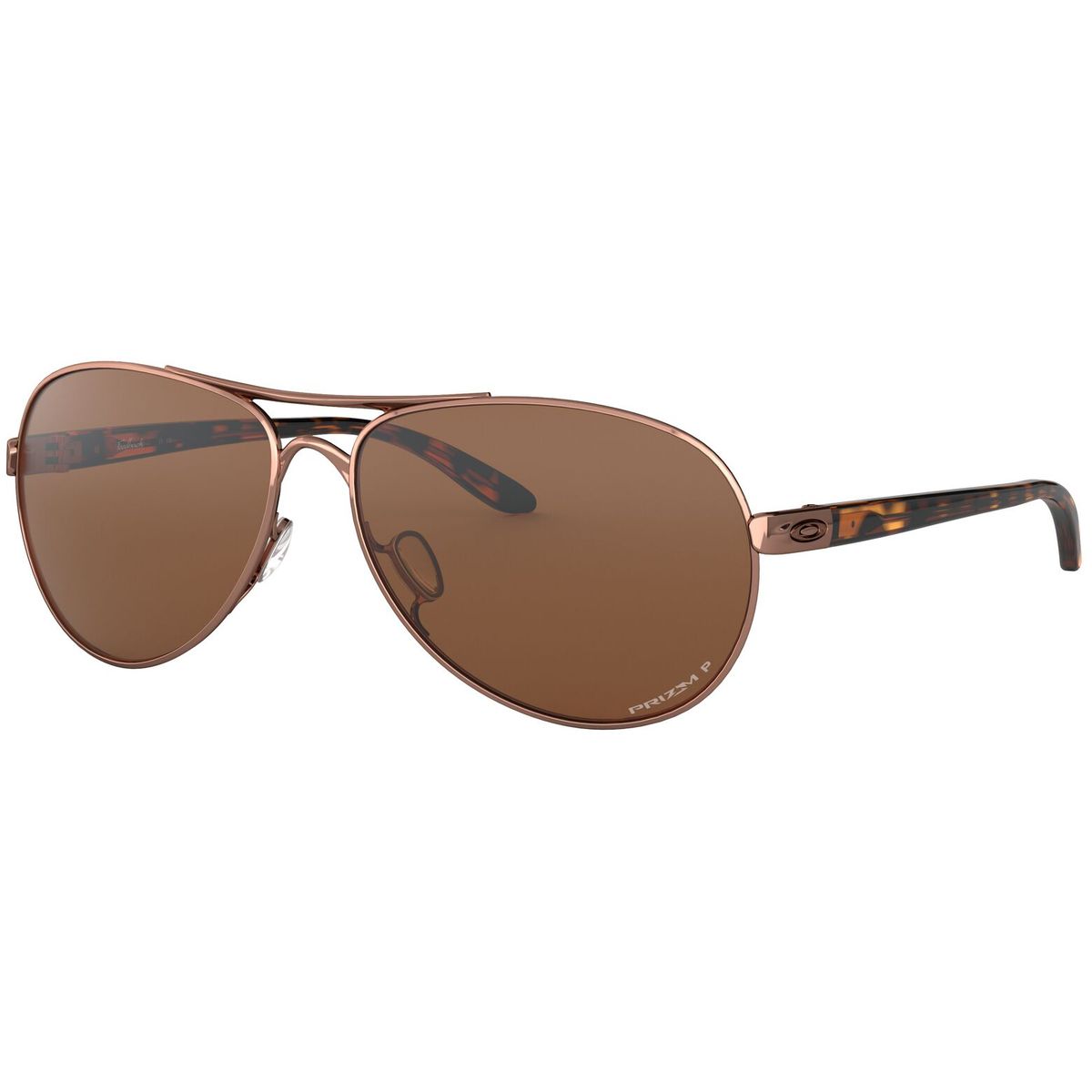 Image of Oakley Feedback Polarized Sunglasses - Women's Rose Gold W/ Prizm Tungsten Polarized, One Size