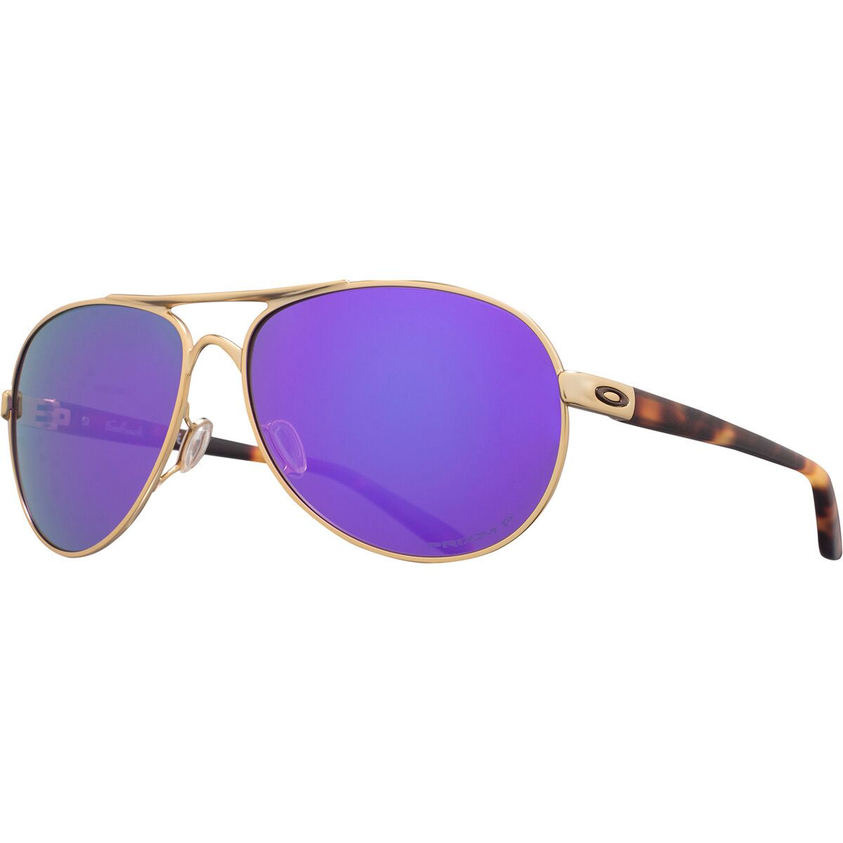 Image of Oakley Feedback Polarized Sunglasses - Women's Satin Gold/PRIZM Volt Polar, One Size