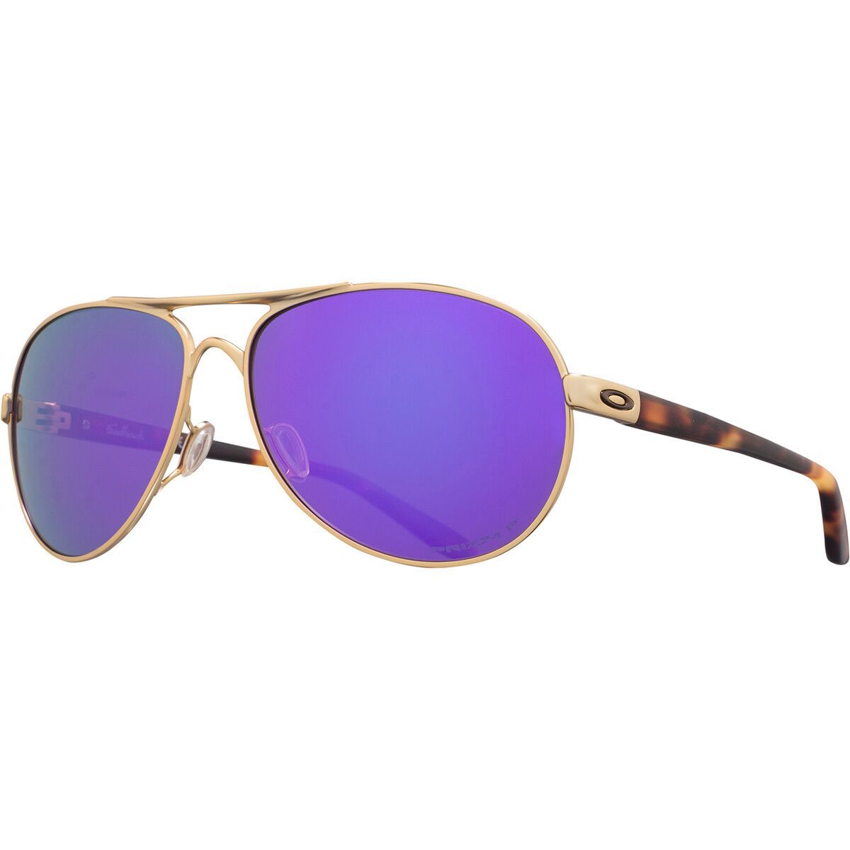 Image of Oakley Feedback Polarized Sunglasses - Women's Satin Gold/PRIZM Volt Polar, One Size