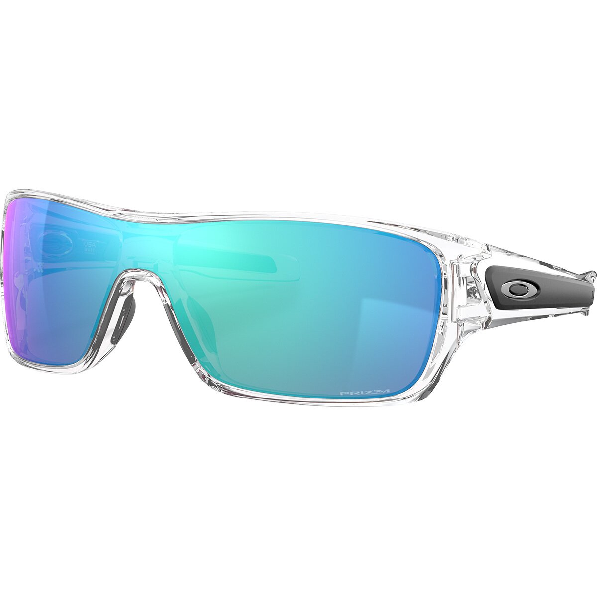 Image of Oakley Turbine Rotor Prizm Sunglasses - Men's Polished Clear/Prizm Sapphire, One Size