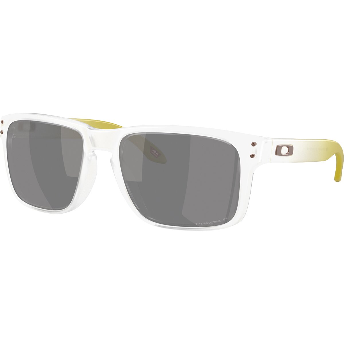 Image of Oakley Holbrook Prizm Polarized Sunglasses Matte Clear/Prizm Black Polarized, One Size