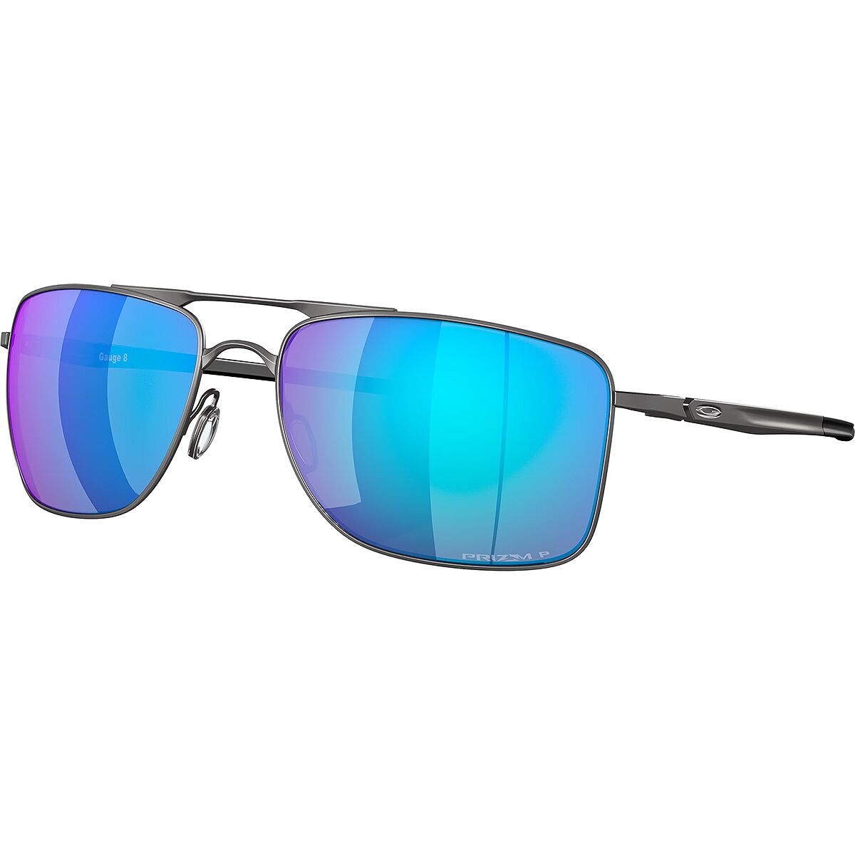 Image of Oakley Gauge 8 L Prizm Polarized Sunglasses - Men's Matte Gunmetal - Prizm Sapphire, One Size