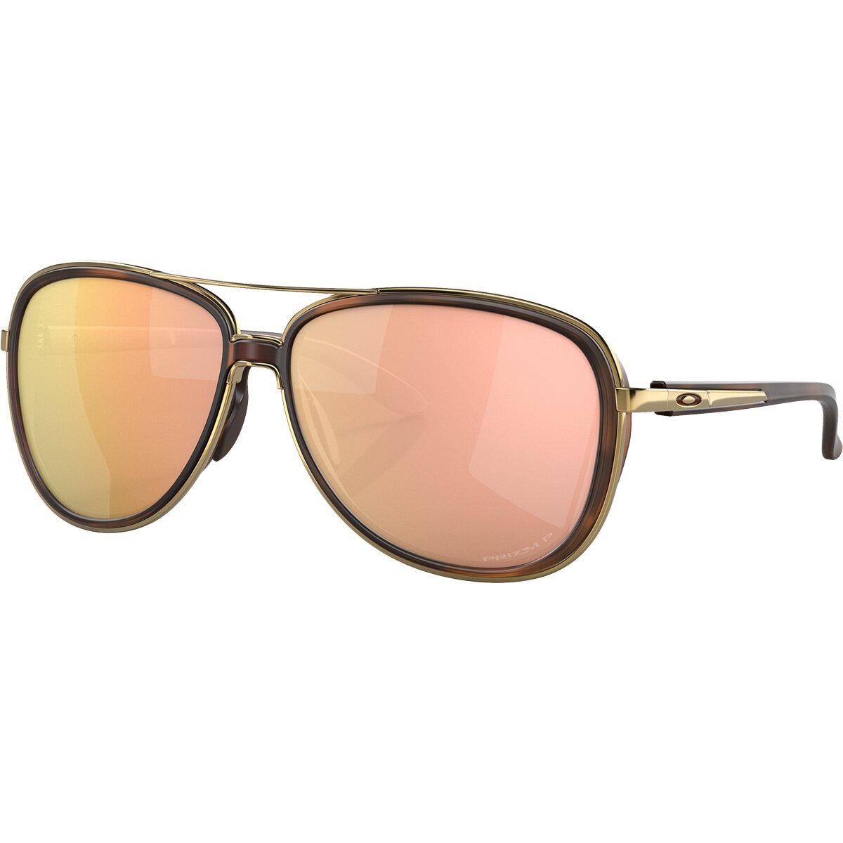 Image of Oakley Split Time Polarized Prizm Sunglasses - Women's Brown Tort/PRIZM Rose Gold Polarized, One Size