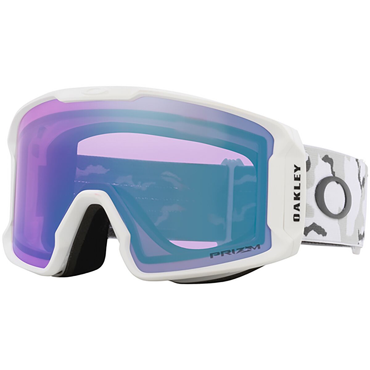 Image of Oakley Line Miner L Prizm Goggles White Camo/Prizm Iced Irid, One Size