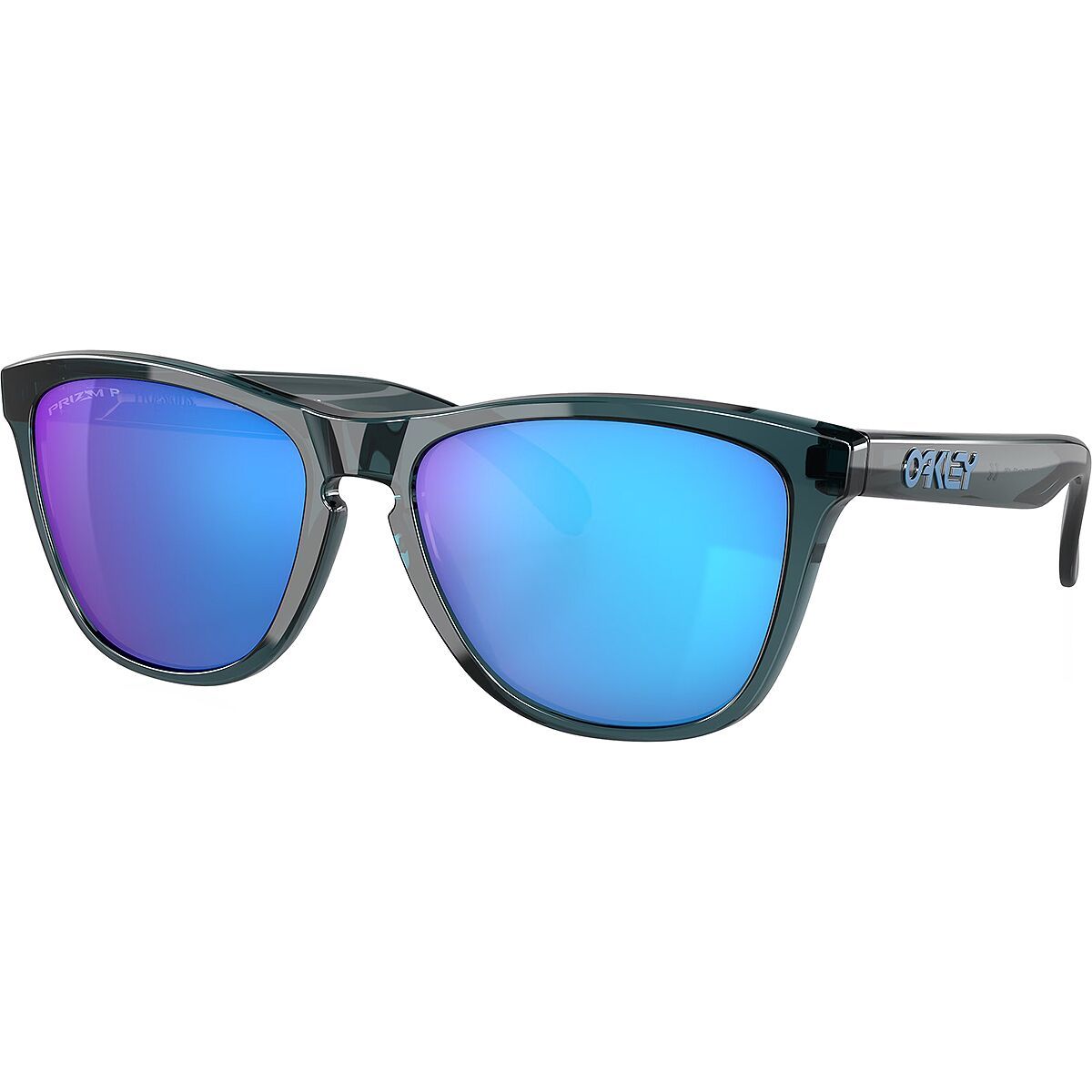 Image of Oakley Frogskins Prizm Polarized Sunglasses Crystal Black/Prizm Sapphire Polarized, One Size