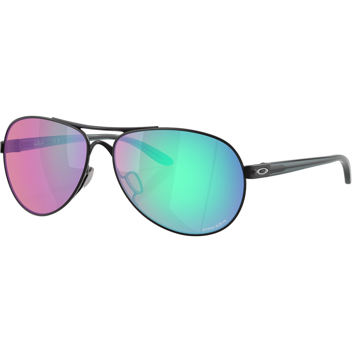 Image of Oakley Feedback Prizm Sunglasses - Women's Satin Black/Prizm Golf, One Size