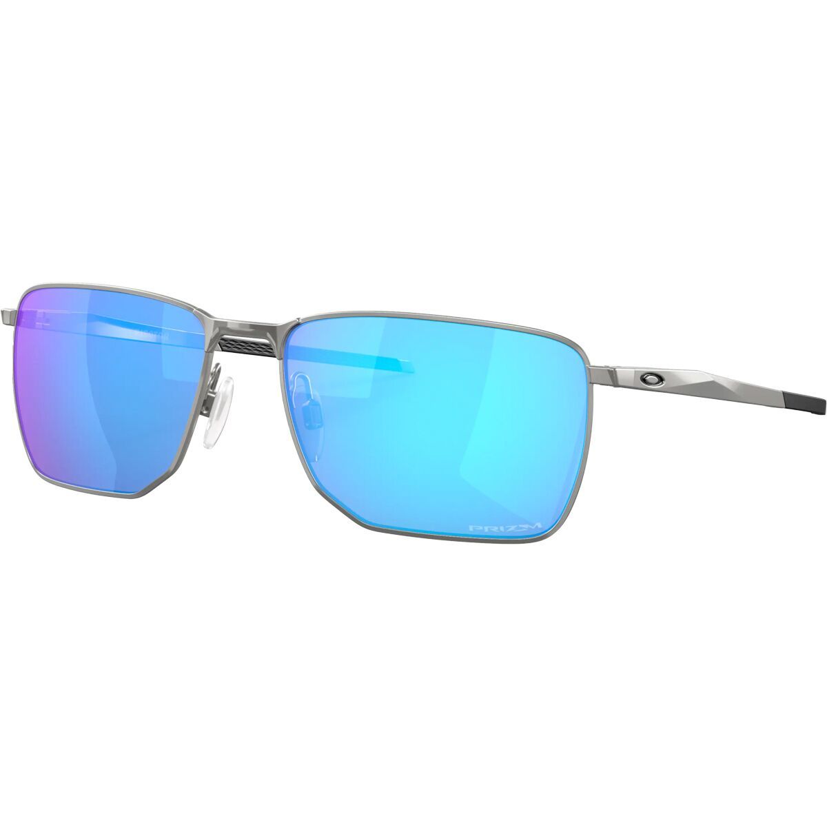 Image of Oakley Ejector Prizm Sunglasses Satin Chrome/PRIZM Sapphire, One Size