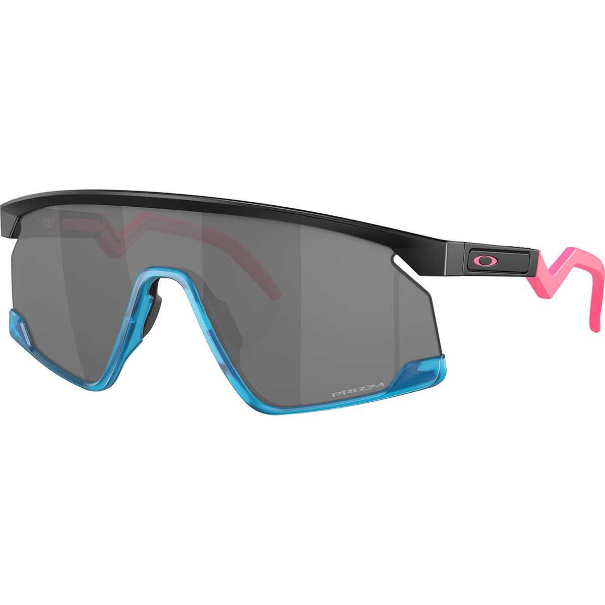 Image of Oakley Bxtr Prizm Sunglasses MatteBlack/Teal w/Prizm Black, One Size