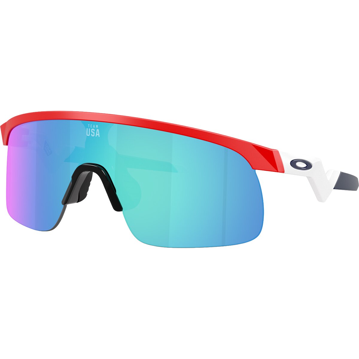 Image of Oakley Resistor Prizm Sunglasses - Kids' Matte Redline/Prizm Sapphire, One Size