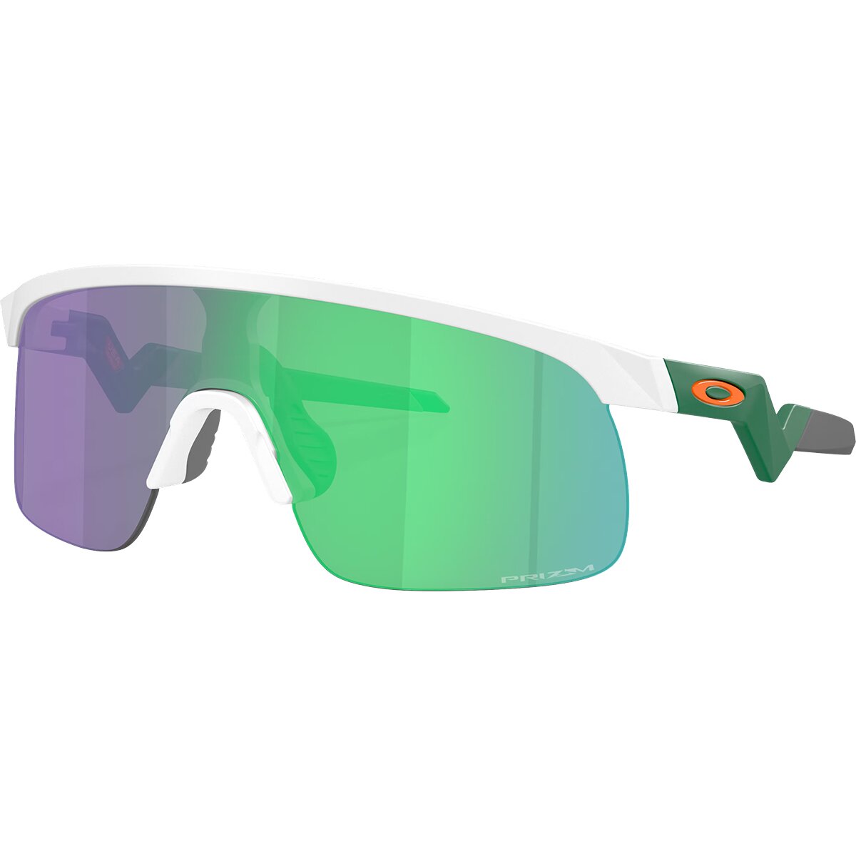 Image of Oakley Resistor Prizm Sunglasses - Kids' Matte White/Prizm Jade, One Size