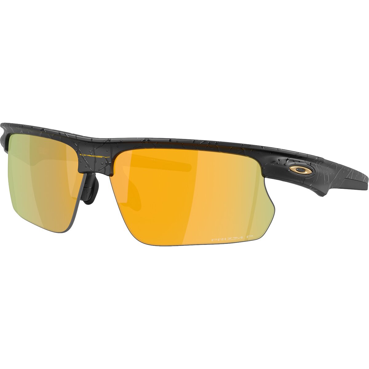 Image of Oakley Bisphaera Prizm Polarized Sunglasses Matte Black Splatter/Prizm 24K Polarized, One Size