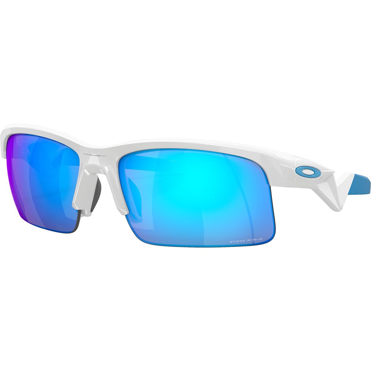 Image of Oakley Capacitor Prizm Sunglasses - Kids' Polished White/Prizm Sapphire, One Size