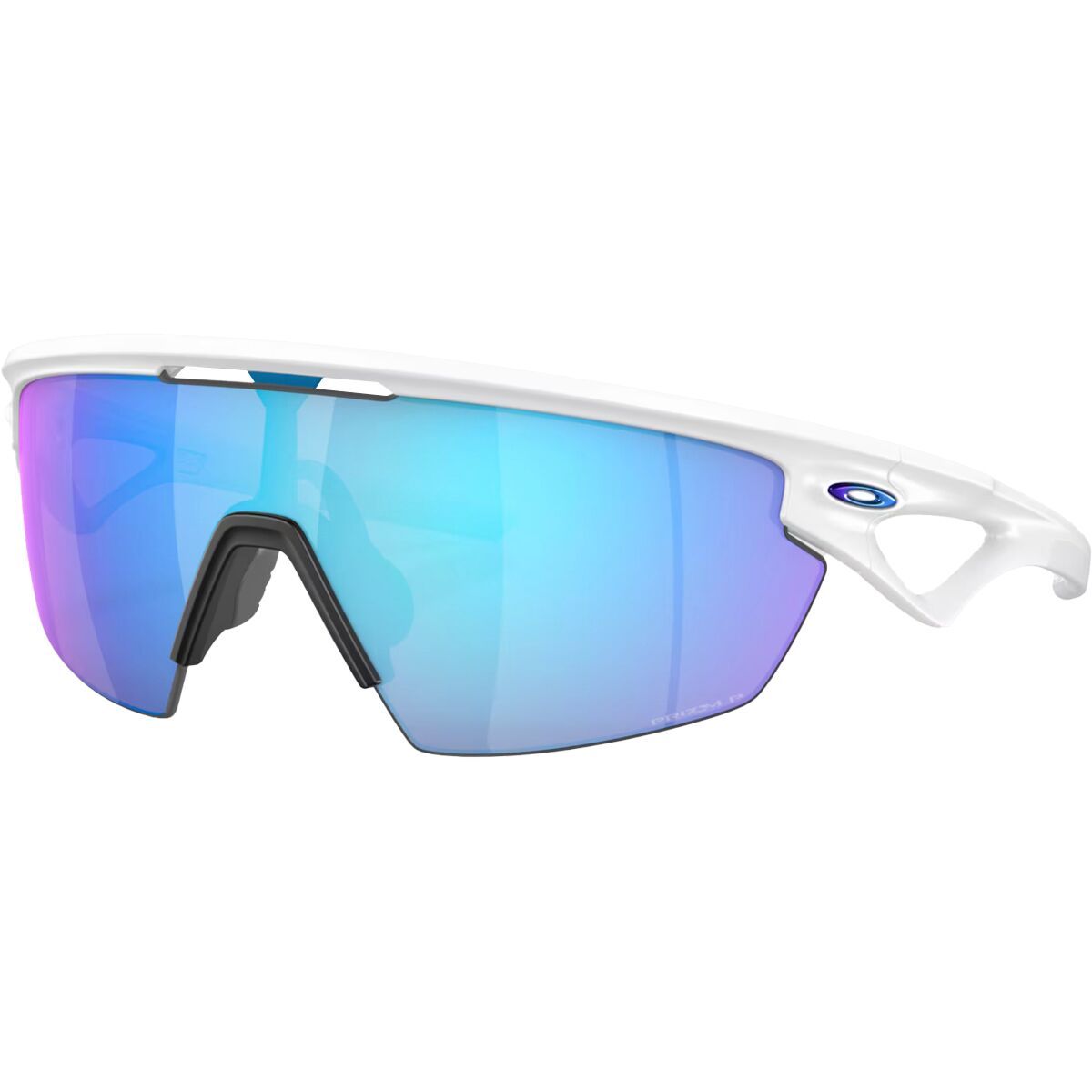 Image of Oakley Sphaera Prizm Polarized Sunglasses Matte White/Prizm Sapphire Polarized, One Size